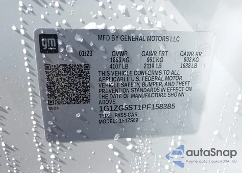 2023 Chevrolet Malibu Fwd Rs from USA, damaged, VIN 1G1ZG5ST1PF158385